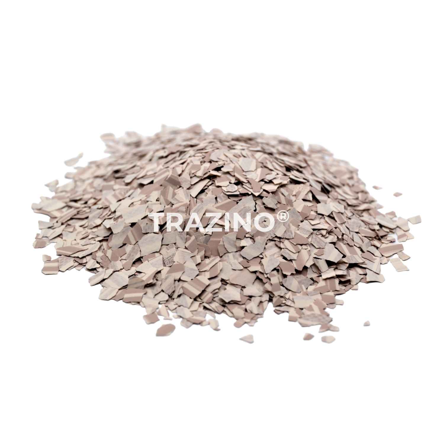 Trazino® Farbchips in zweifarbig Hellbraun zum Einstreuen für Beschichtungen Trazino® Farbchips in zweifarbig Hellbraun zum Einstreuen für Beschichtungen